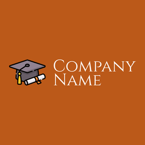 Graduation hat logo on a Chocolate background - Éducation