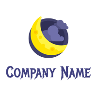 Crescent moon logo on a White background - Abstrato