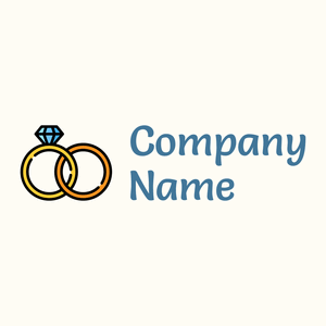 Outlined Wedding rings logo on a Floral White background - Abstrait