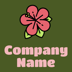 Hibiscus logo on a Army green background - Floral