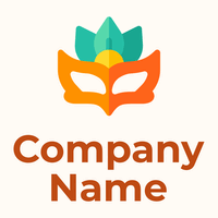 Dark Orange Carnival mask on a Floral White background - Arte & Intrattenimento