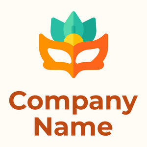Dark Orange Carnival mask on a Floral White background - Arte & Intrattenimento