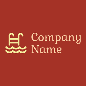 Swimming pool logo on a Brown background - Jeux & Loisirs