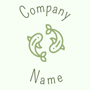 Fish logo on a Honeydew background - Abstrait
