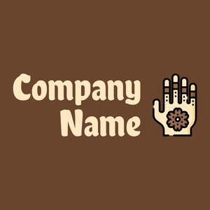 Henna painted hand logo on a Dallas background - Religione