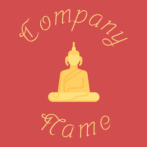 Buddha logo on a red background - Religious