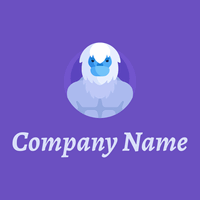 Rounded Yeti logo on a Slate Blue background - Abstract