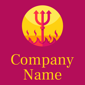 Trident logo on a Jazzberry Jam background - Religione