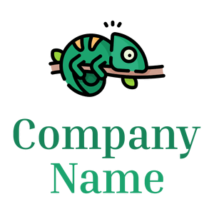 Dark Green Chameleon on a White background - Animais e Pets