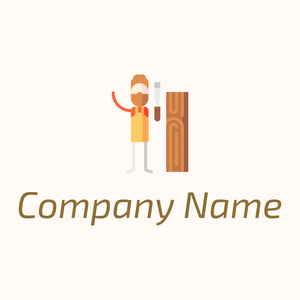 Woodworking logo on a Seashell background - Construcción & Herramientas