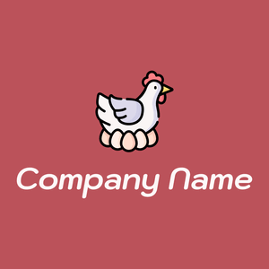 Chicken logo on a Blush background - Agricultura