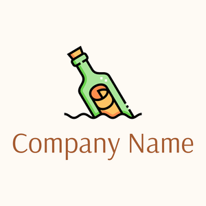 Message in a bottle logo on a Floral White background - Communicatie