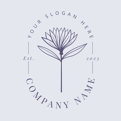 oval floral badge logo - Blumen