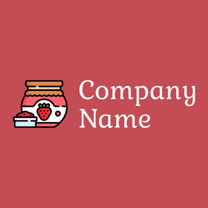 Strawberry jam logo on a Fuzzy Wuzzy Brown background - Environnement & Écologie