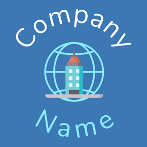 Smart city logo on a Curious Blue background - Business & Consulting