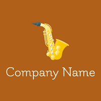 Saxophone logo on a Golden Brown background - Entretenimento & Artes