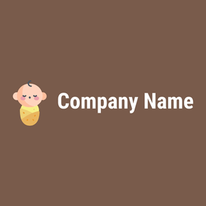 Baby logo on a Tobacco Brown background - Crianças & Cuidados