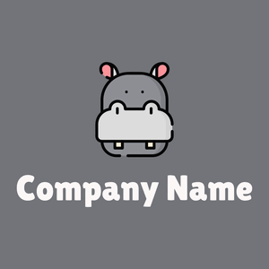 Hippopotamus logo on a Raven background - Animaux & Animaux de compagnie