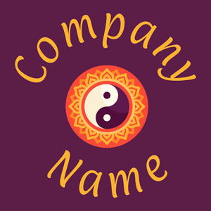 Yin yang logo on a Pompadour background - Abstrait