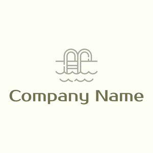 Swimming pool logo on a Ivory background - Jeux & Loisirs
