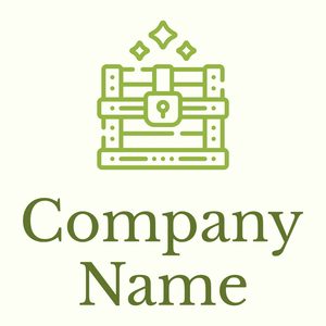 Treasure chest logo on a Ivory background - Abstracto