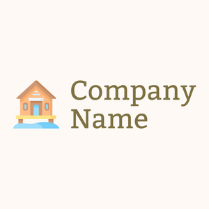 Resort cabin logo on beige background - Voyage & Hotel
