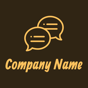 Speech bubble logo on a Brown Pod background - Communicações