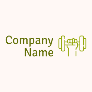 Dumbbell logo on a Seashell background - Sport