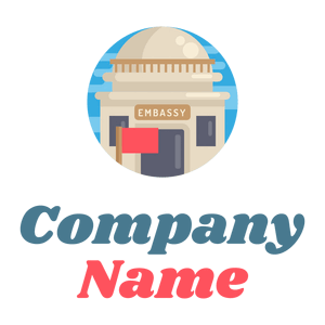 cartoon Embassy on a White background - Politik