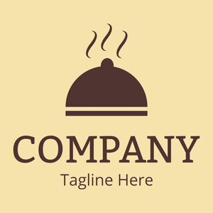 Wedding food logo brown on beige - Mariage
