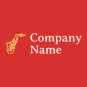 Saxophone logo on a Persian Red background - Entretenimento & Artes