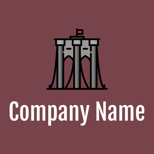 Brooklyn bridge logo on a purple background - Abstracto