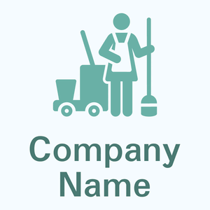 Maid logo on a Alice Blue background - Reinigung & Wartung