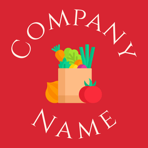 Vegetable logo on a Alizarin background - Alimentos & Bebidas