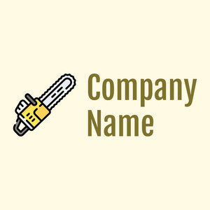 Chainsaw logo on a beige background - Bau & Werkzeuge