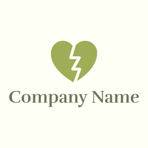 Broken heart logo on a Ivory background - Computer
