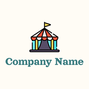 Black Circus tent on a Floral White background - Arte & Intrattenimento