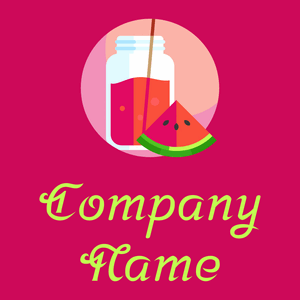 Watermelon juice logo on a Razzmatazz background - Comida & Bebida
