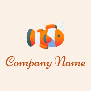 Clown fish on a Rose White background - Tiere & Haustiere
