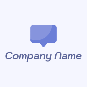 Speech bubble logo on a Ghost White background - Comunicaciones