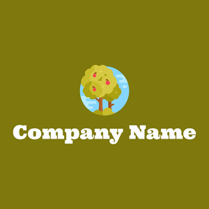 Apple tree on a Golden Brown background - Agricultura
