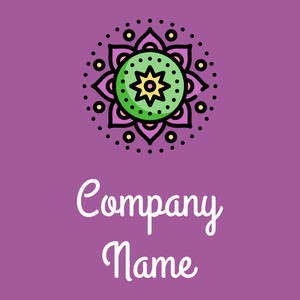 Mandala logo on a Violet Blue background - Floral
