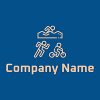 Triathlon logo on a Dark Cerulean background - Comunidad & Sin fines de lucro