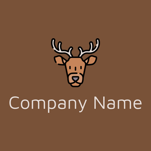Deer face logo on a brown background - Animali & Cuccioli