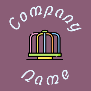 Merry go round logo on a Mauve Taupe background - Jeux & Loisirs