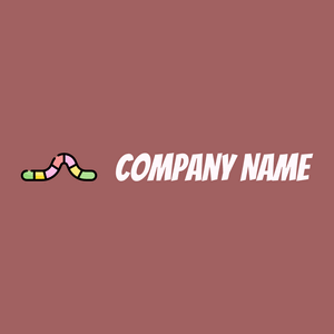 Worm logo on a Dark Chestnut background - Alimentos & Bebidas