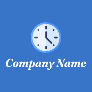 Clock logo on a Curious Blue background - Abstrato