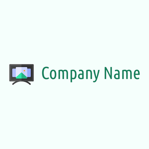 Slide show logo on a Mint Cream background - Computer