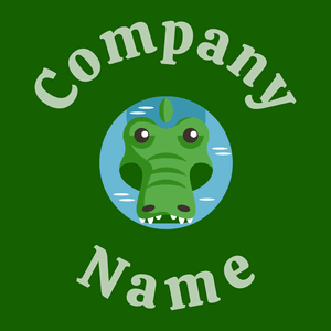 Crocodile logo on a Green background - Animales & Animales de compañía