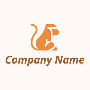Orange Monkey logo on a Seashell background - Animales & Animales de compañía